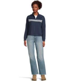 Barefoot Dreams Malibu Collection® 1/2 Zip Pullover W/ Stripes | Sweaters -Bernardo Store 61Iw181tM9L. AC SR736920