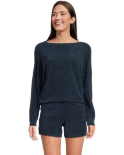 Barefoot Dreams Cozychic Ultra Lite® Boatneck Pullover and Short Set | Sweaters -Bernardo Store 71LBUrTO2nL. AC SR736920
