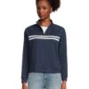 Barefoot Dreams Malibu Collection® 1/2 Zip Pullover W/ Stripes | Sweaters -Bernardo Store 71Ww9uDIIVL. AC SR736920