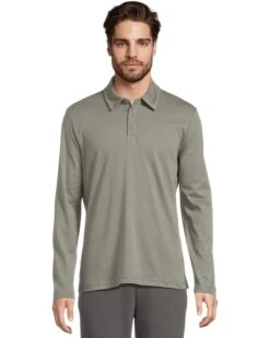 Barefoot Dreams Malibu Collection® Pima Long Sleeve Polo | Shirts & Tops -Bernardo Store 71lK1pvJIdL. AC SR736920